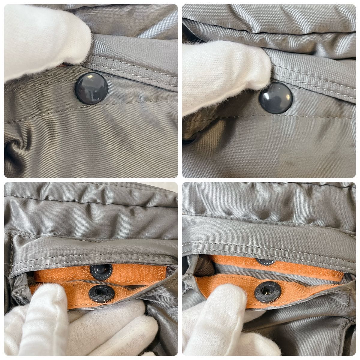 美品 ポーター タンカー シルバーグレー 二層 ショルダーバッグ S