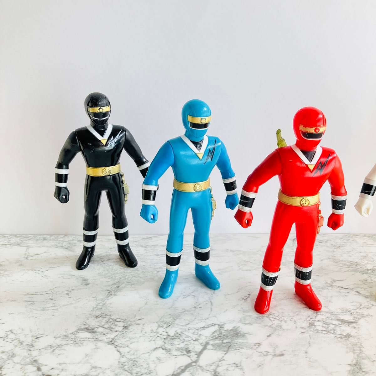 忍者戦隊カクレンジャー 日本製 希少ソフビ 5体 当時物 BANDAI テレビ