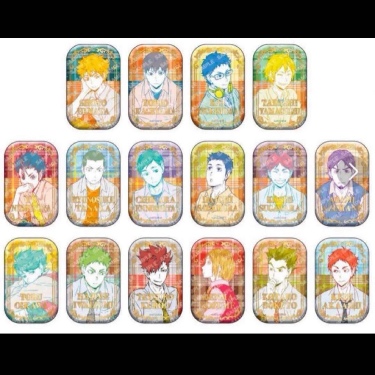 ハイキュー！！スクエア缶バッジセット BOX オフショット×カラーセット