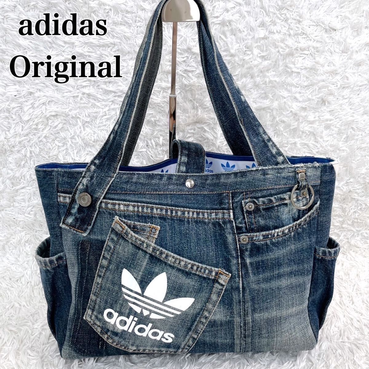adidas リメイク 古着 トートバッグ バッグ デニム アディダス 再構築