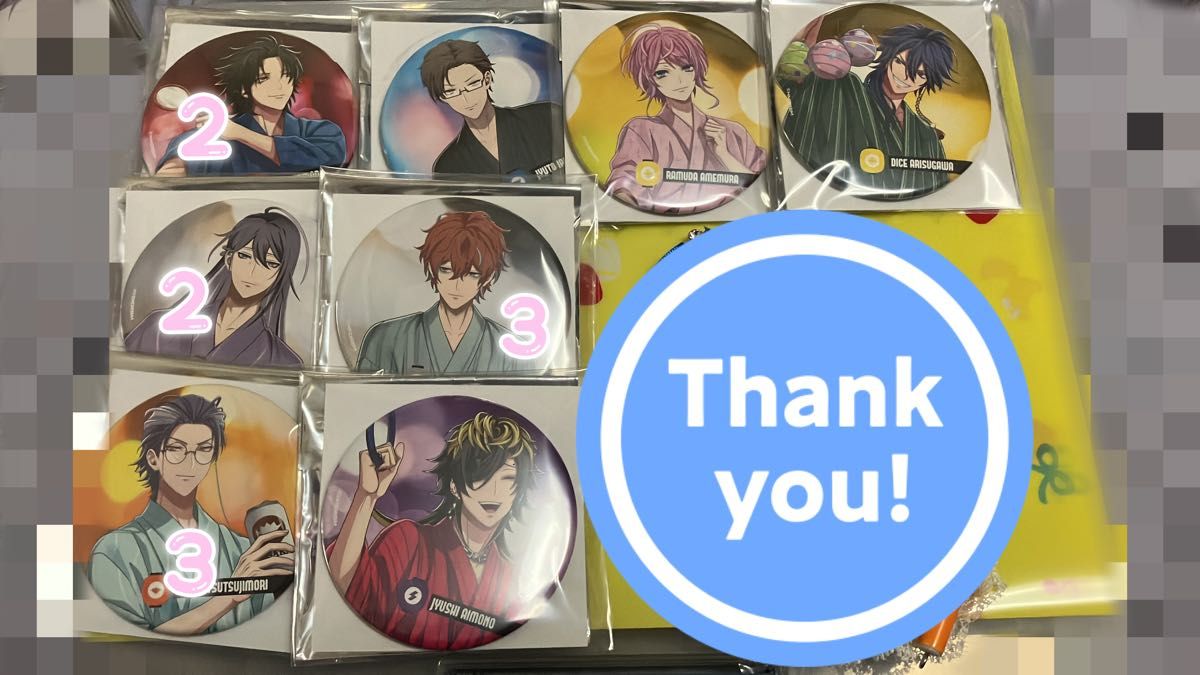 ヒプノシスマイク ヒプムビカフェ 観音坂独歩 うちわ 缶バッジ 8th 8