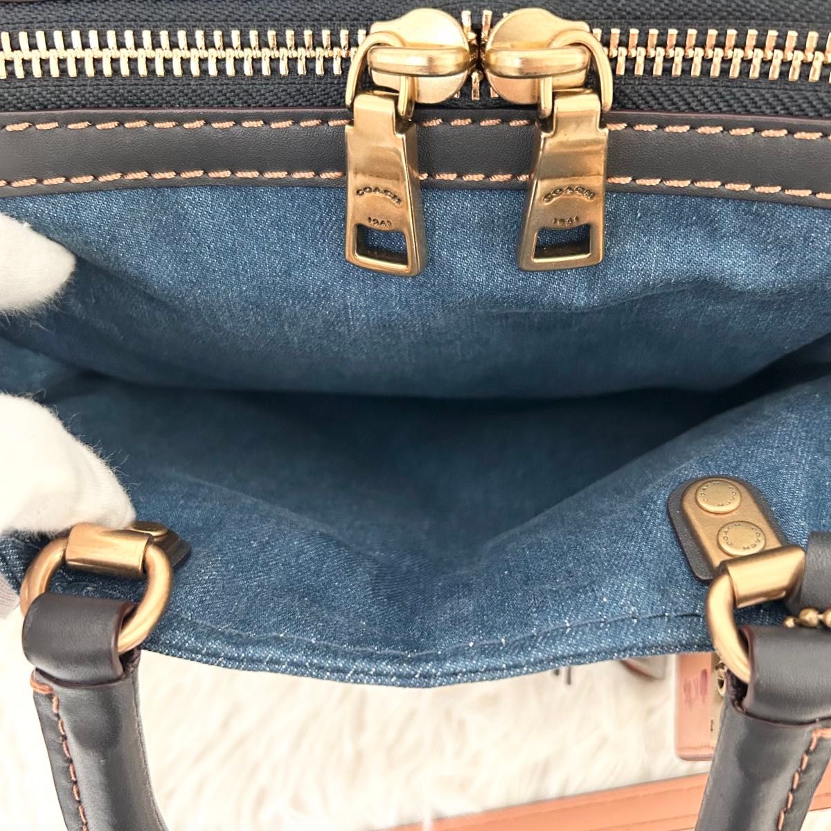 日本限定 美品 コーチ ティーローズ ローグ25 2way ショルダー