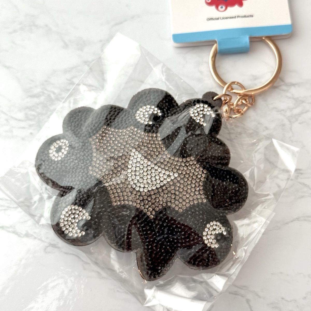 万博 ミャクミャク ラインストーン マスコット キーホルダー 黒