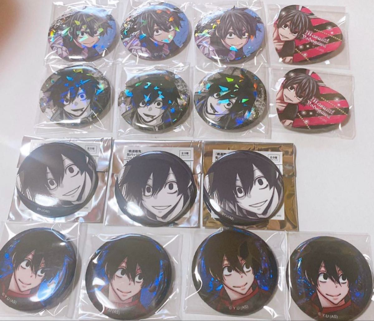 桃源暗鬼 淀川真澄 マズル ホログラム缶バッジ ハート缶バッジ