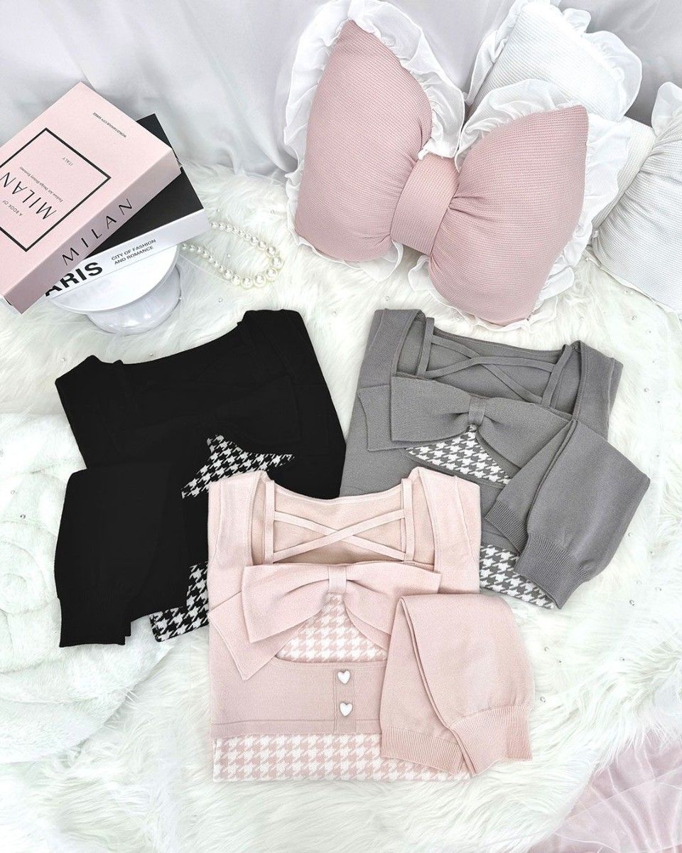 ミシェルマカロン イモ ビッグリボンアンサンブルトップス ハニー