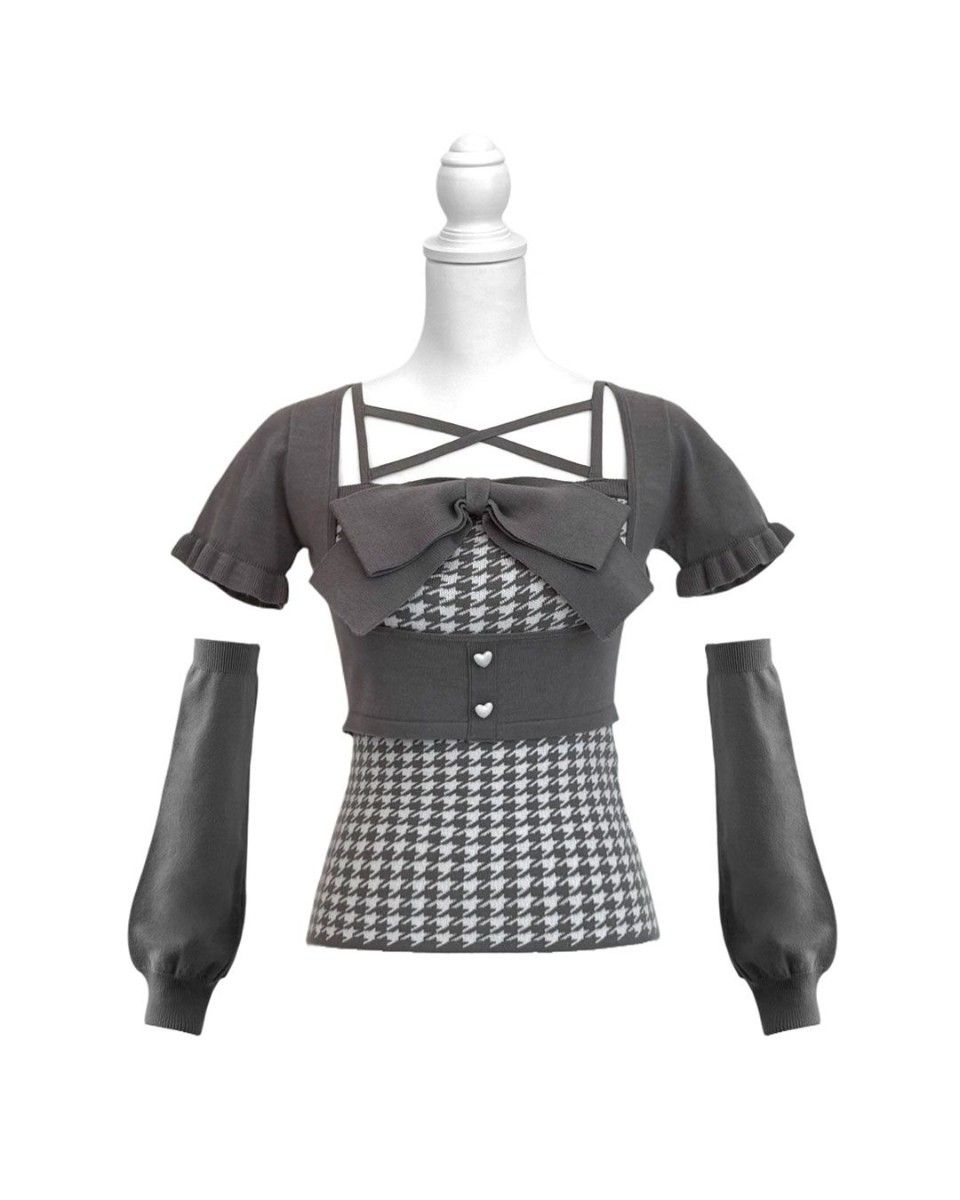 honeymew ハニーミュウ ビッグリボンシャギーアンサンブルトップス