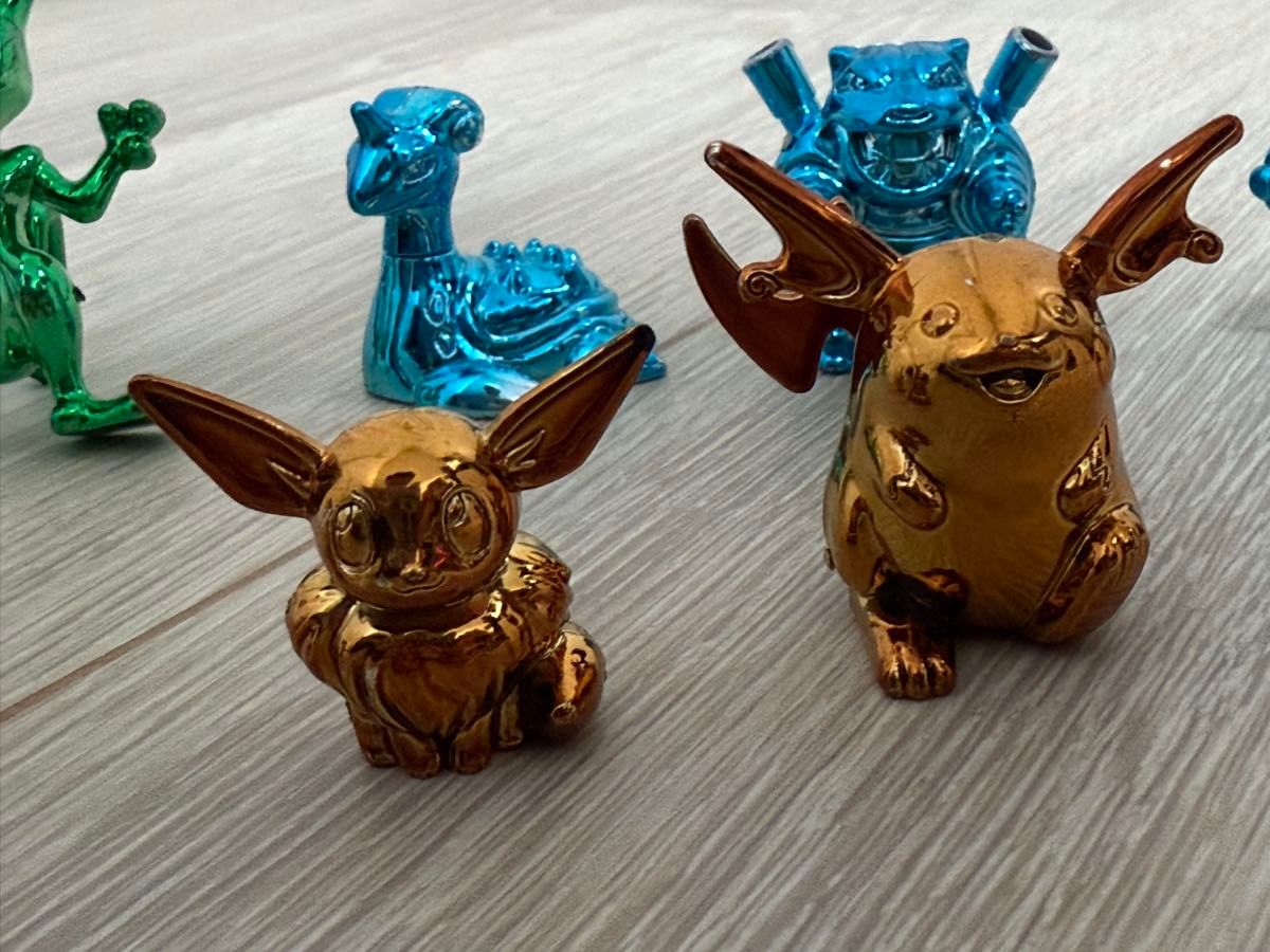 プラスチック製 初代 ポケモン フィギュアセット メタルカラー メッキ