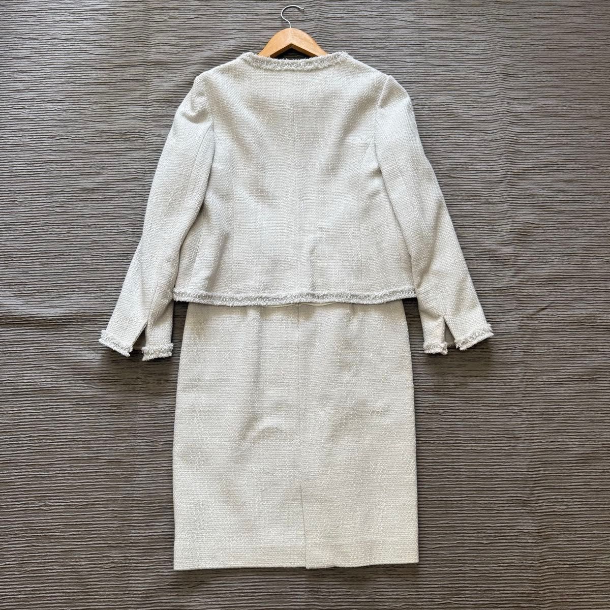 green label relaxing ツイードフォーマル2点 ノーカラージャケット