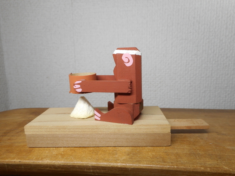 ◯カラクリ玩具 中山道中 奈良井宿 信濃猿 粉ふるいざる 中西康二制作◯
