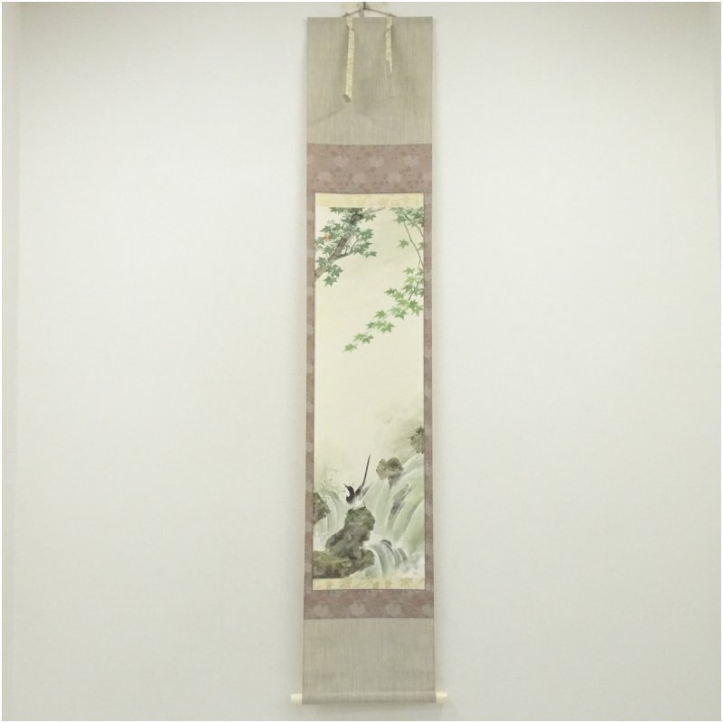 不詳】/作者不詳/山水人物図/桐共箱付/布袋屋掛軸HG-23