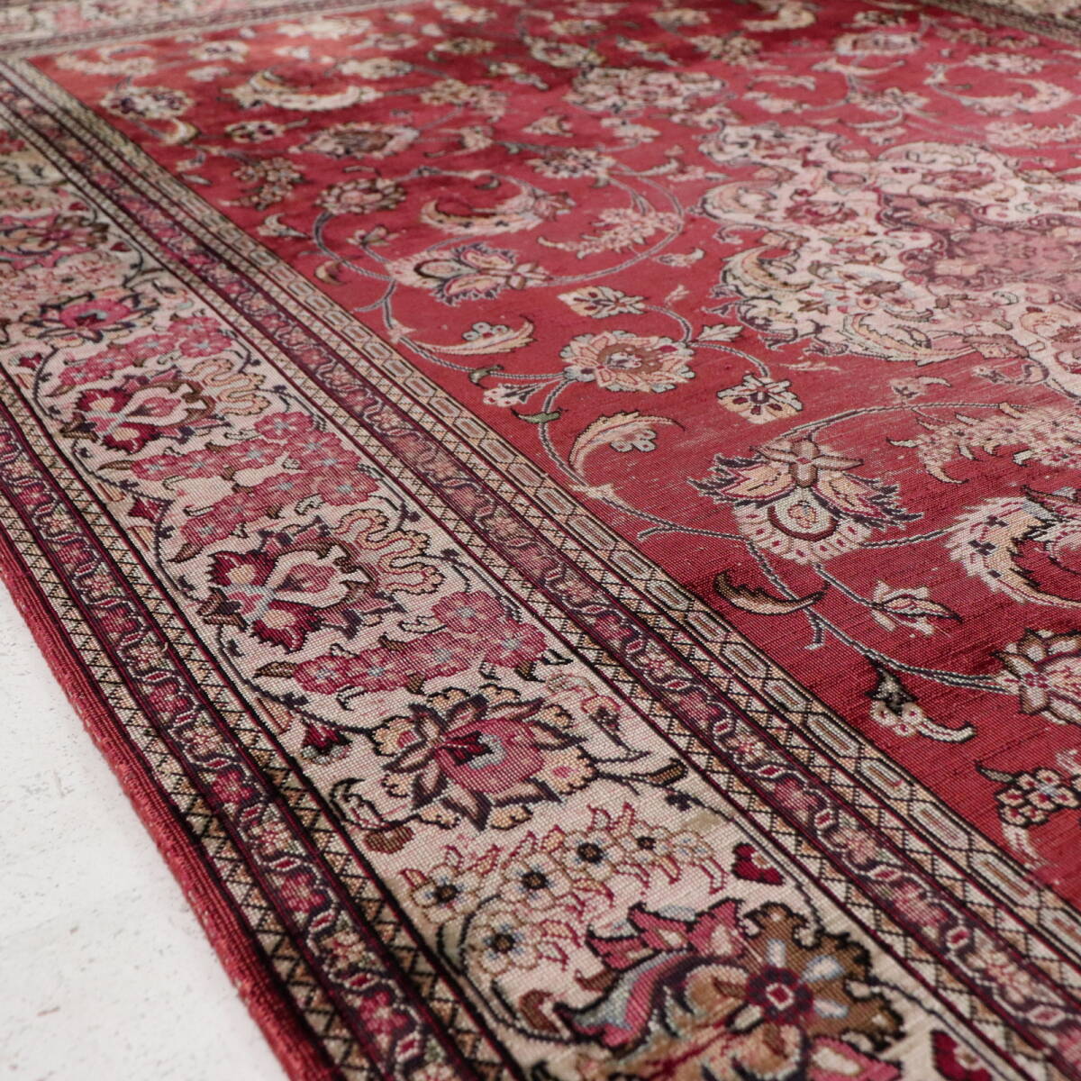 Y3053 高級ペルシャ絨毯 カシャーン産 ウール100% 手織 大判 299