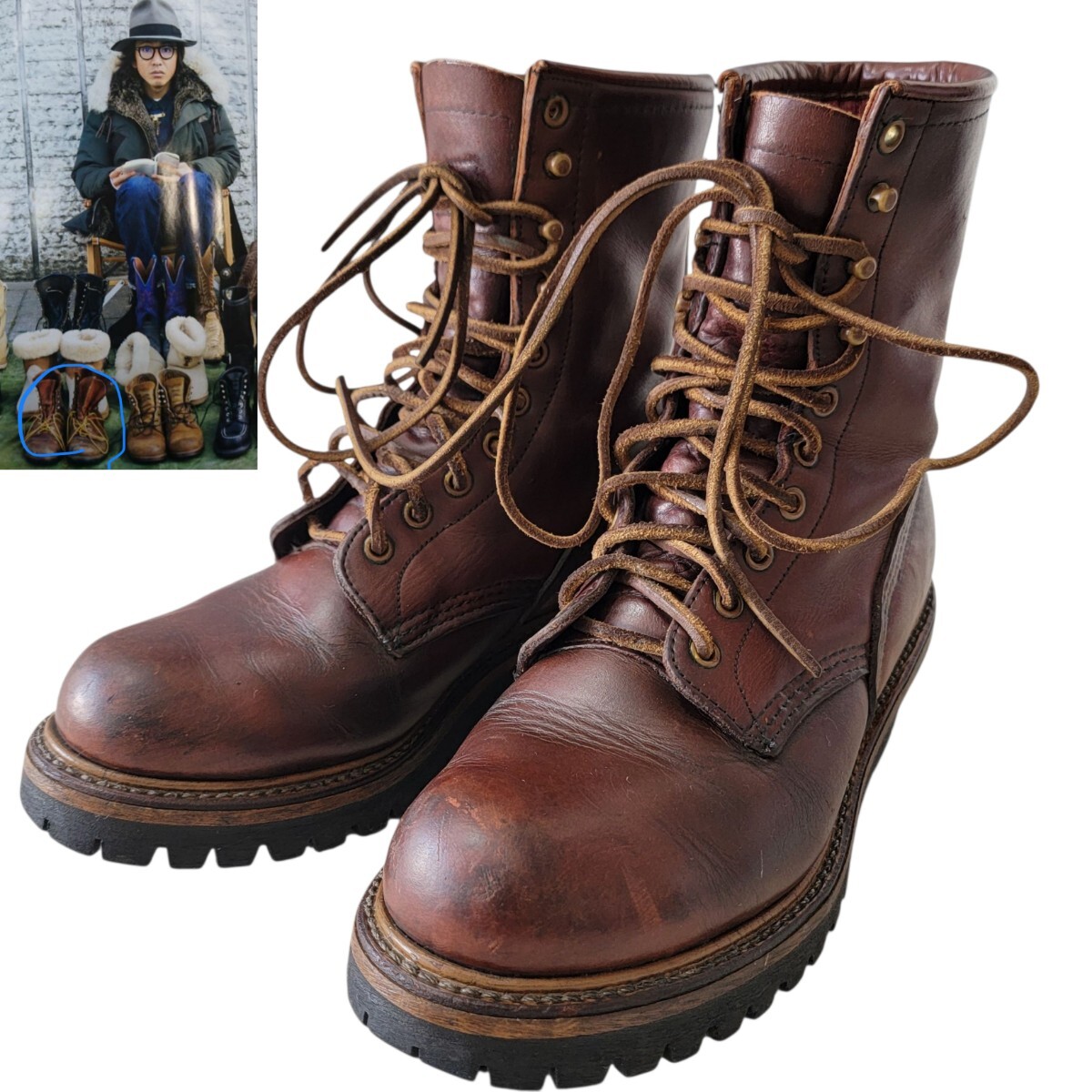 木村拓哉さん私物 USA製 90S 茶芯 RED WINGレッドウィング 刺繍羽タグ