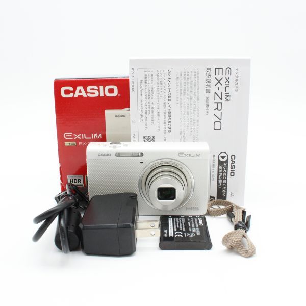 CASIO EXILIM EX-ZR70ホワイト 専用カメラケース付き 美品 【公式通販】