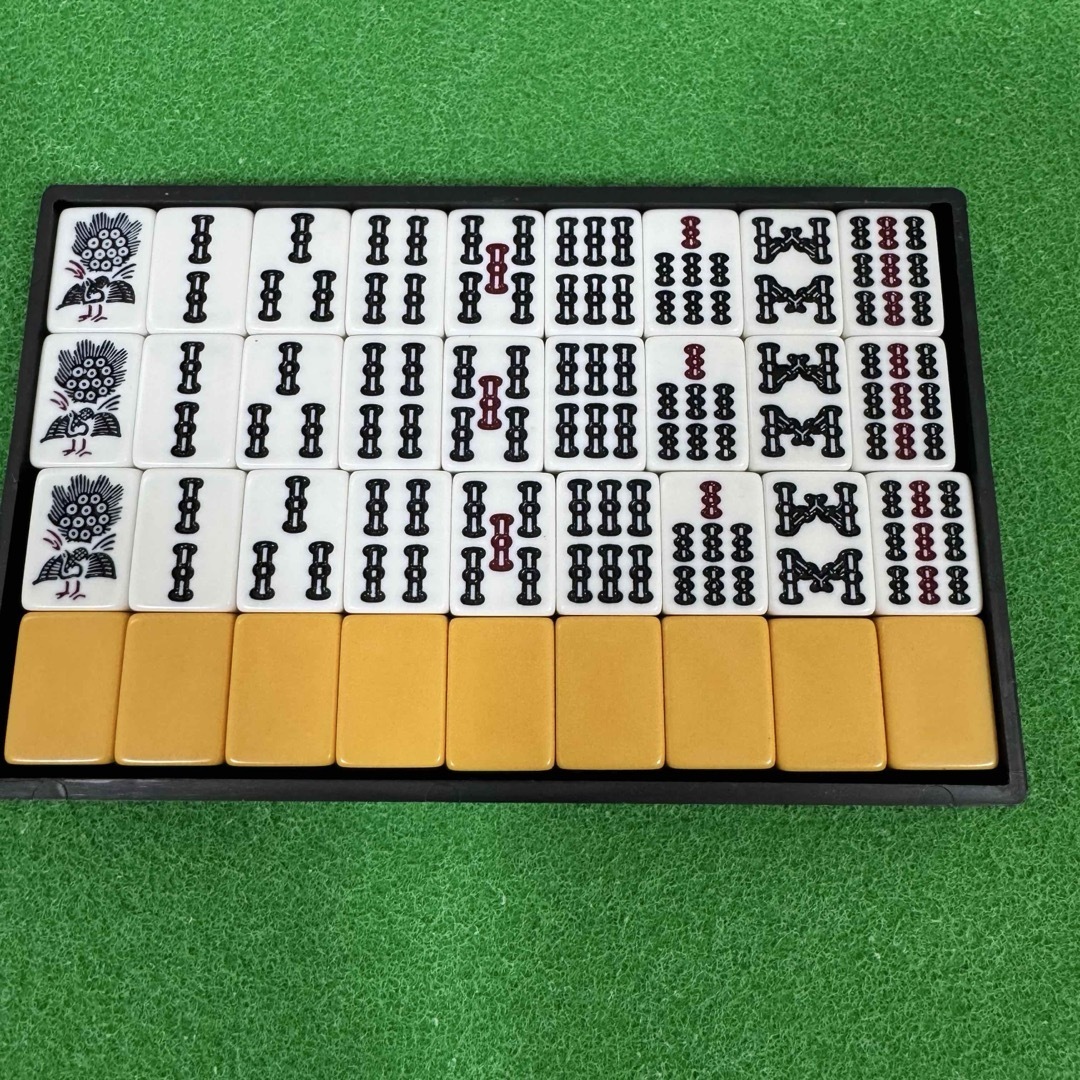 未使用 高級麻雀牌 天和 キングバード 背緑 Japanese Mahjong ◇未使用