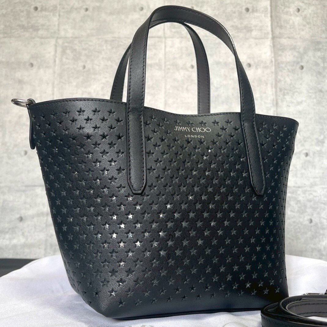 未使用級 JIMMY CHOO MINI SARA BLACK ブラック 黒 ミニサラ ジミー