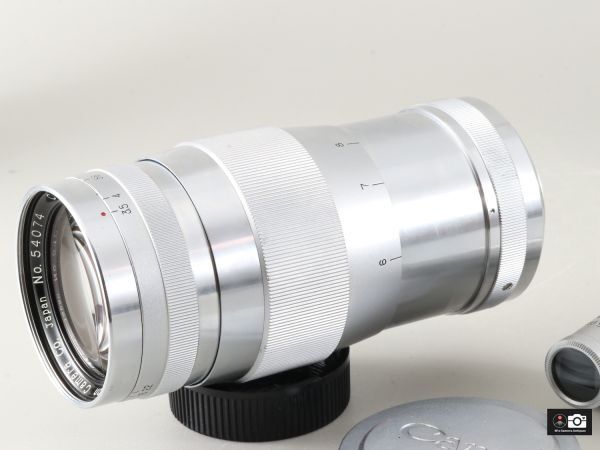 美品Canon 135mm F/3.5 ライカL39レンズ、ケース付整備済 美品Canon