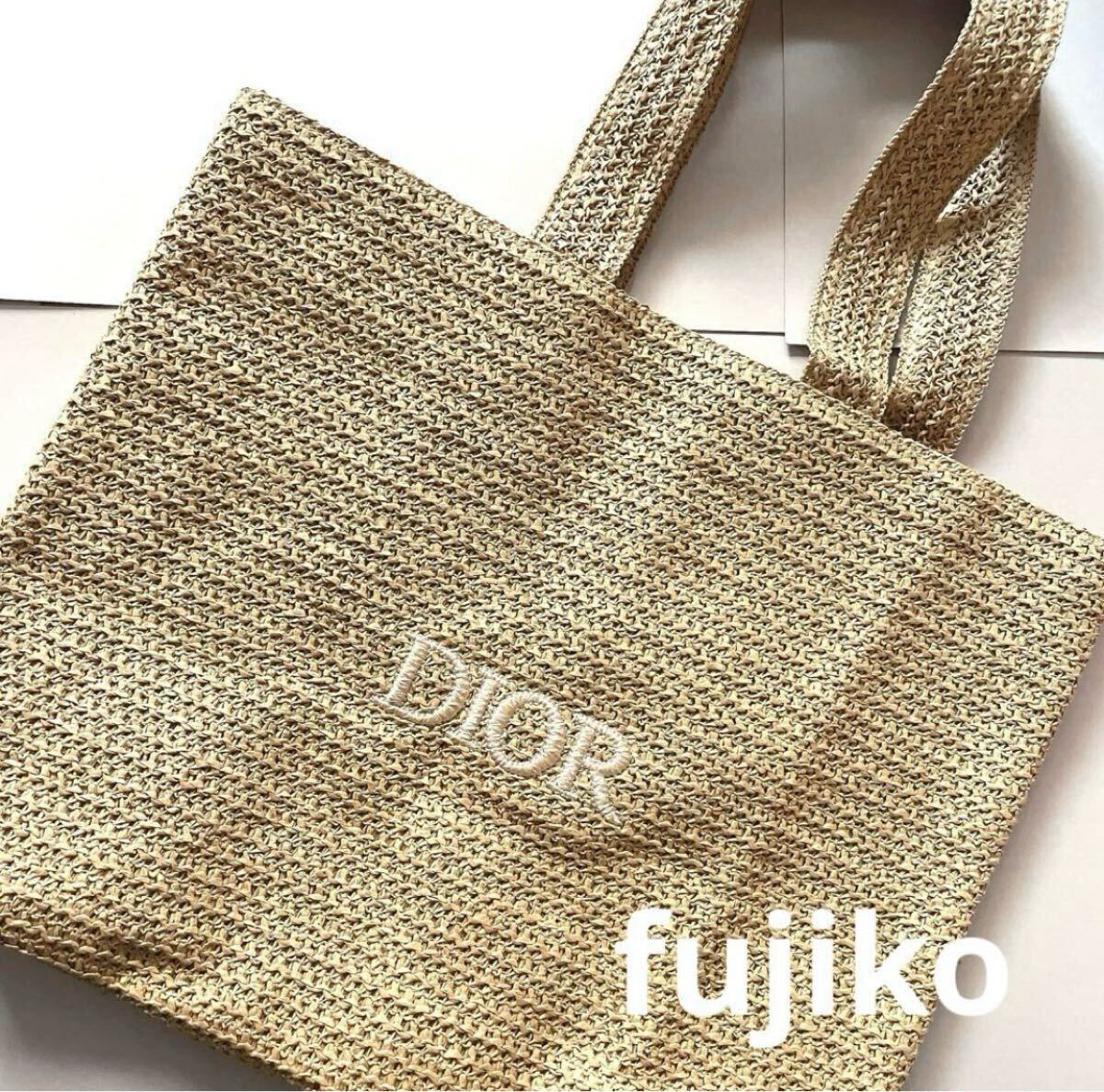 最新DIORノベルティトートバッグストロー サマーギフト 2025年即決