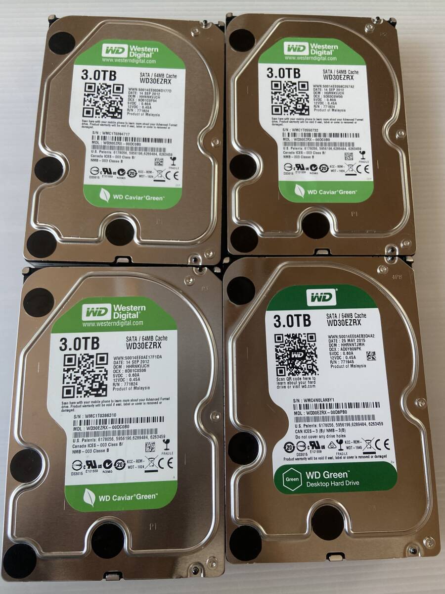 正常判定】WD Green 内蔵型HDD 3TB WD30EZRX✕2台セット 正常判定】WD