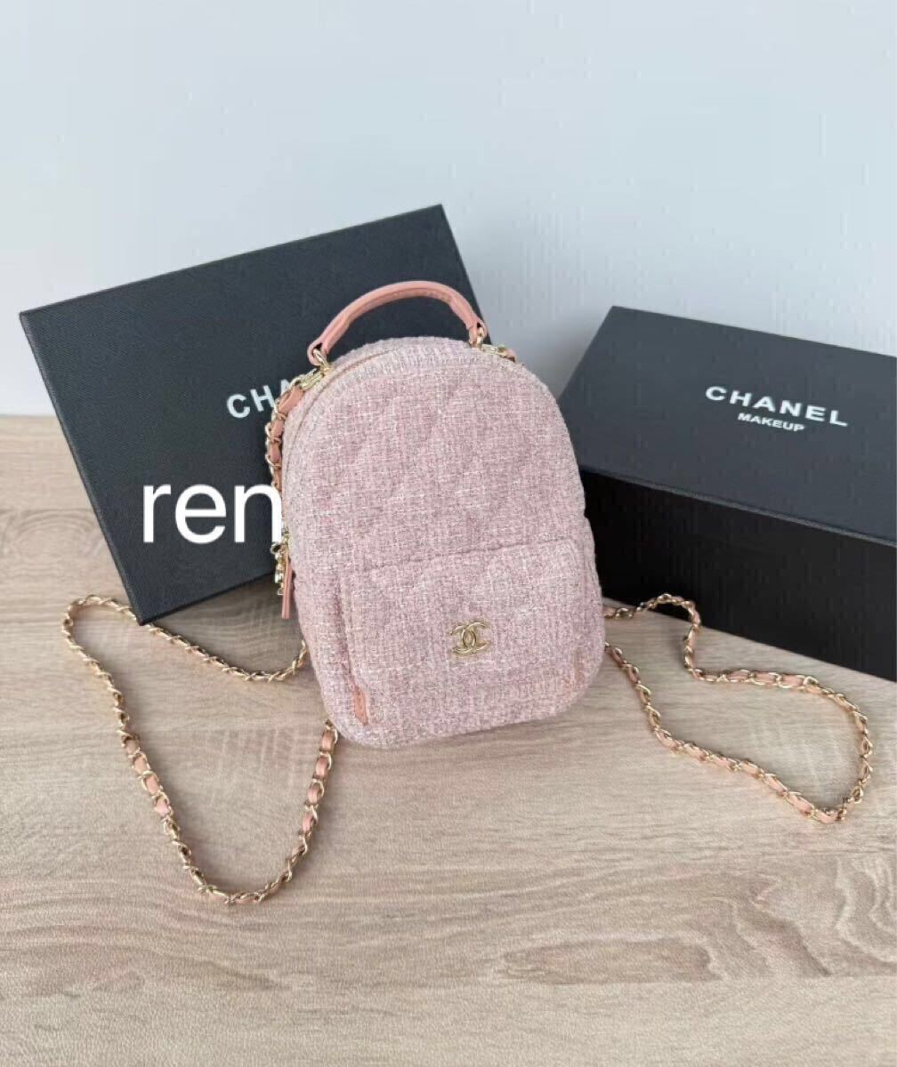 新品 CHANEL シャネル ノベルティ リュックサック ピンクホワイト
