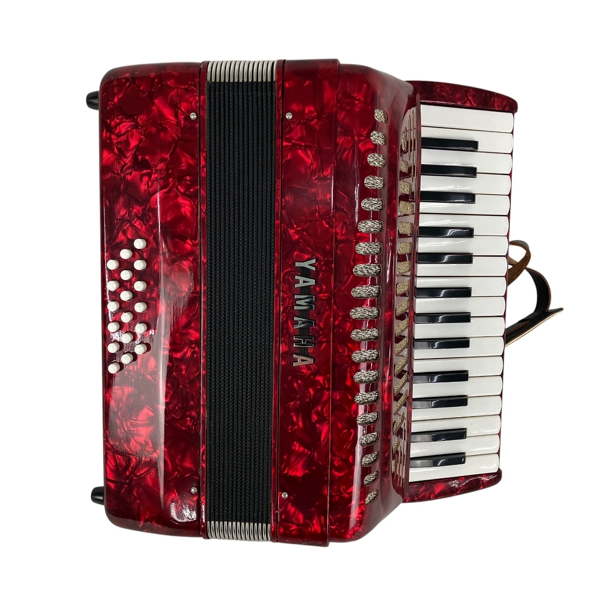 ケース付き YAMAHA アコーディオン 赤 25鍵 12ボタン ケース付き