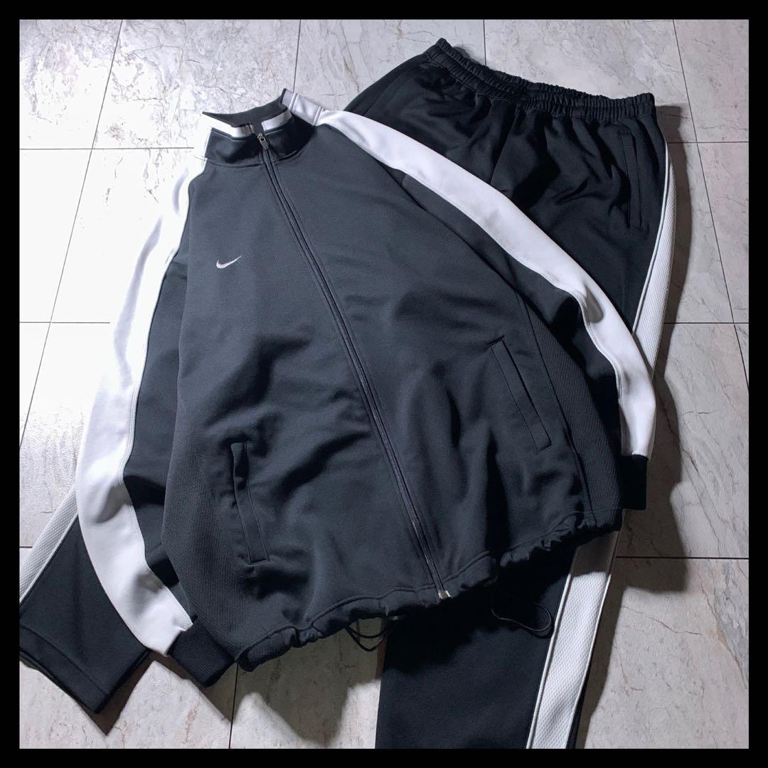 00s NIKE トラックジャケット パンツ セットアップ 上下 黒 XXL｜Yahoo