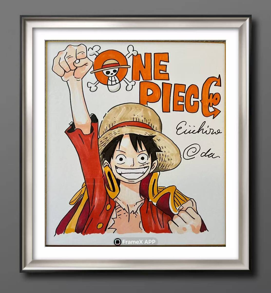 サイン色紙 尾田栄一郎 ONE PIECE ワンピース ルフィ サイン入り