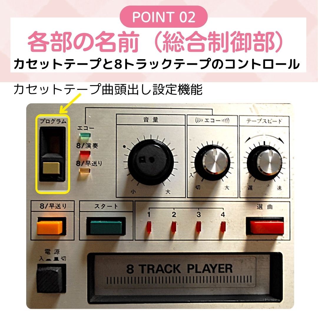 コロンビア カセット 8トラックテープ プレイヤー GP-K110 8トラック