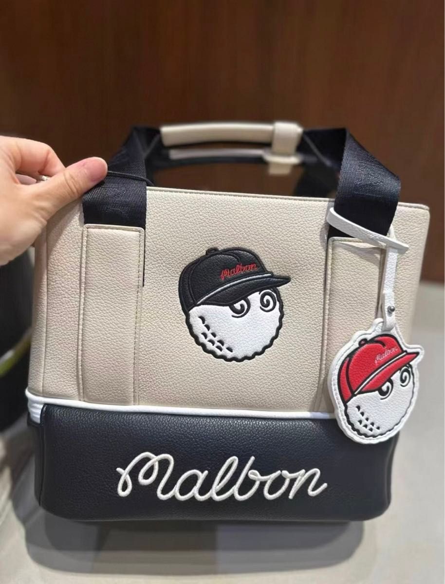 マルボン カートバッグ ハンドバックMalbon ゴルフバッグ ベージュ