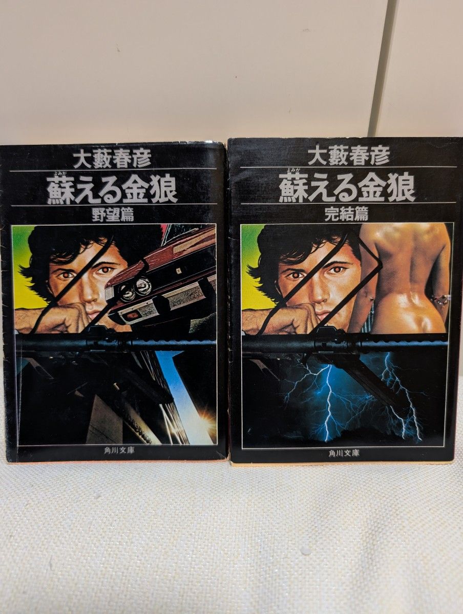大藪春彦 蘇る金狼 2冊セット】角川文庫 完結「野望篇」「完結篇