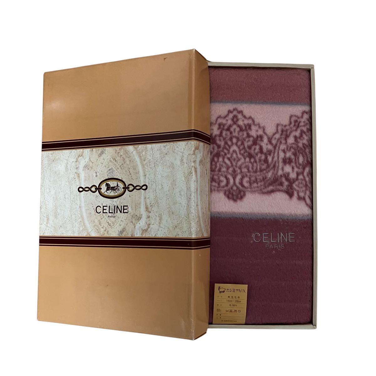 新品 未使用 CELINE セリーヌ カシミヤ ウール 西川 純毛毛布