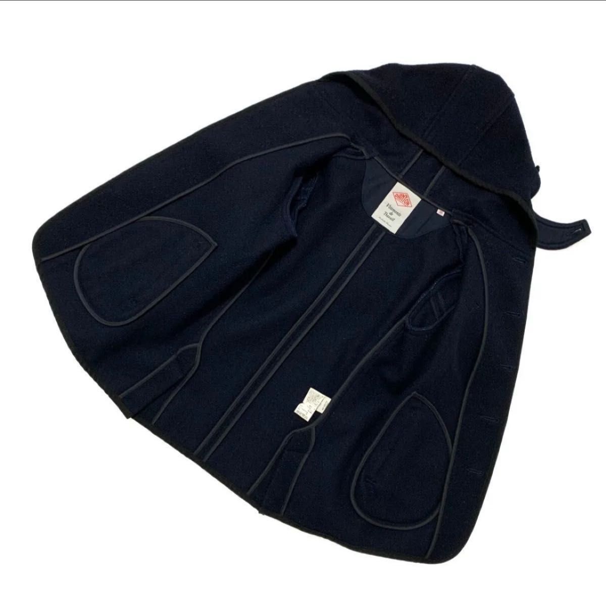 美品】DANTON ダントン ウールモッサ シングル フード コート ネイビー