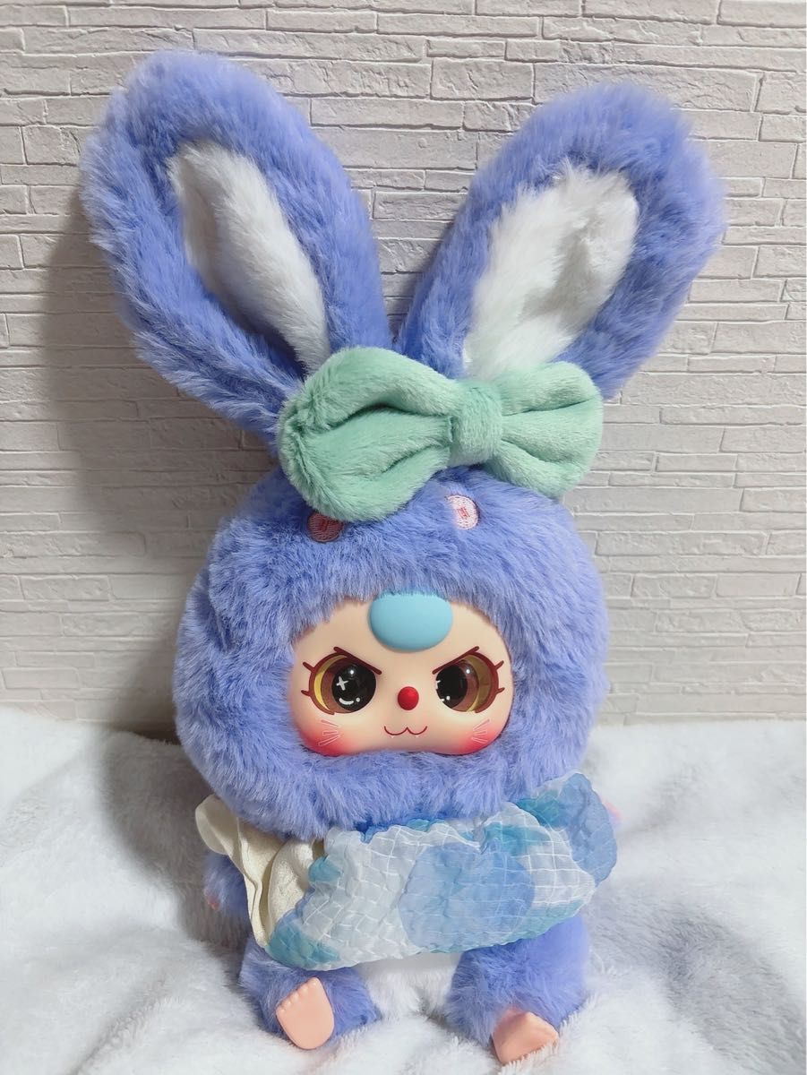 babythree 立ち耳うさぎ ブルー人気シリーズ ぬいぐるみレア目｜Yahoo