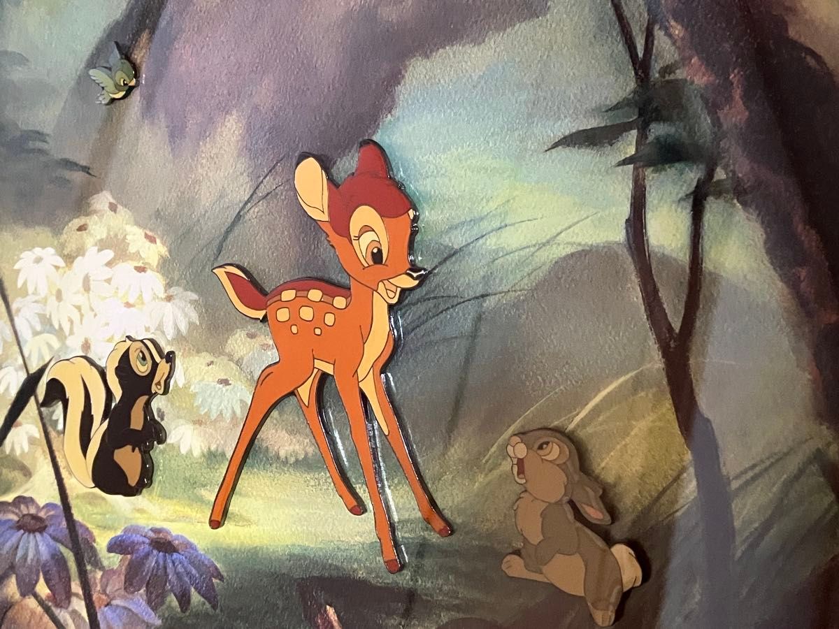 レア 限定品 ディズニー バンビ ピンバッジ 額装 ピンアート アート