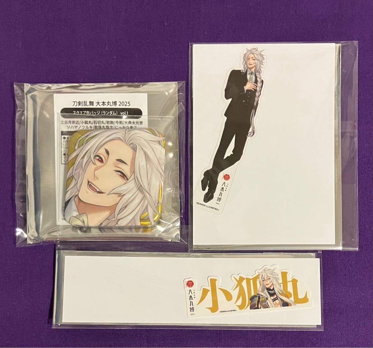 刀剣乱舞 小狐丸 祝装 缶バッジ クリアステッカー お名前シール 大本丸