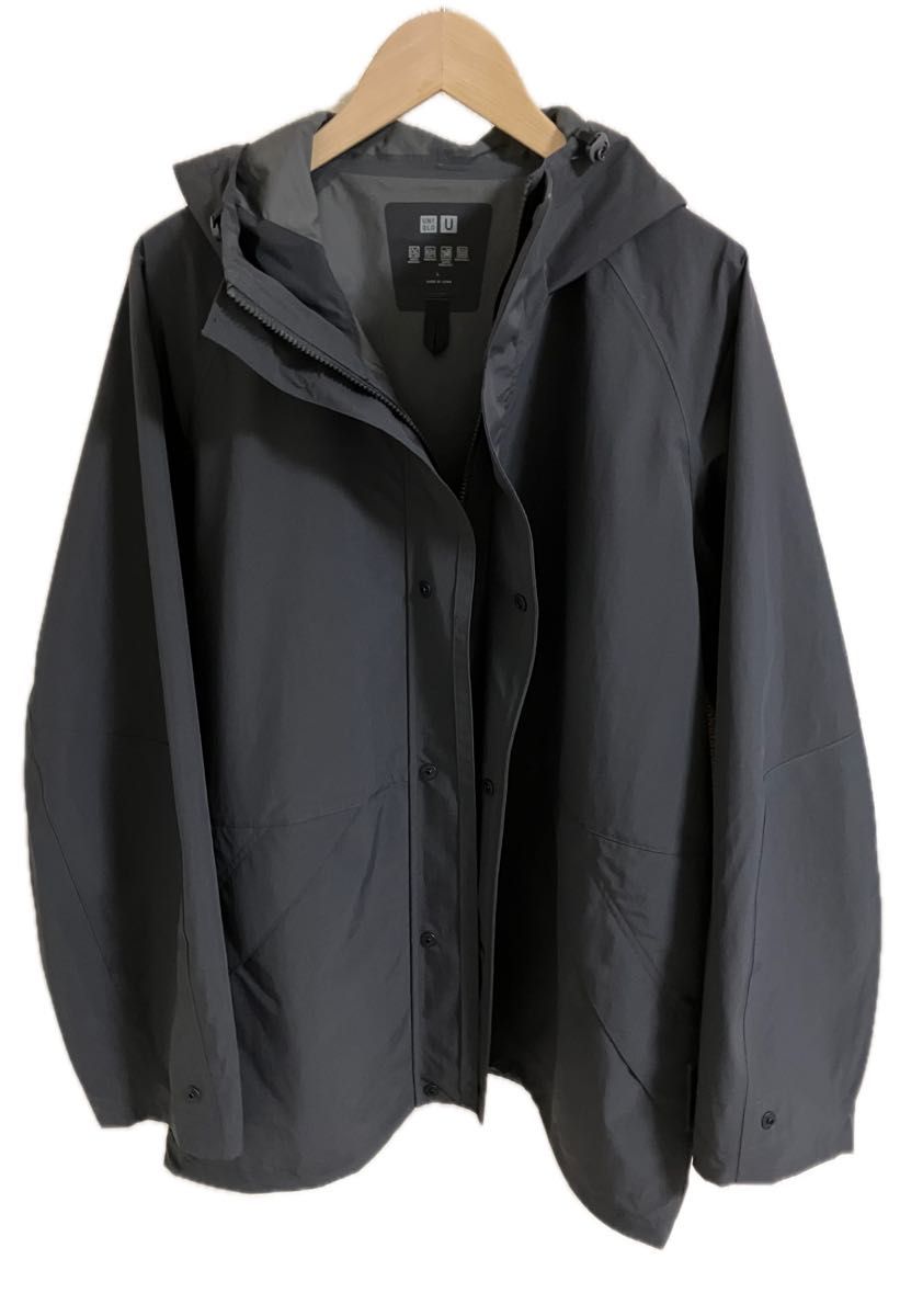 ユニクロU ブロックテックユーティリティパーカ Lダークグレイ｜Yahoo