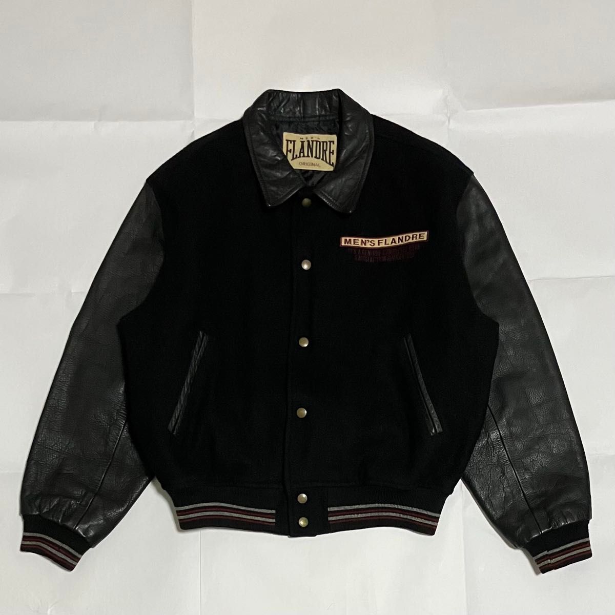 人気】FLANDRE フランドル スタジャン 中綿ジャケット 牛革レザー 衿