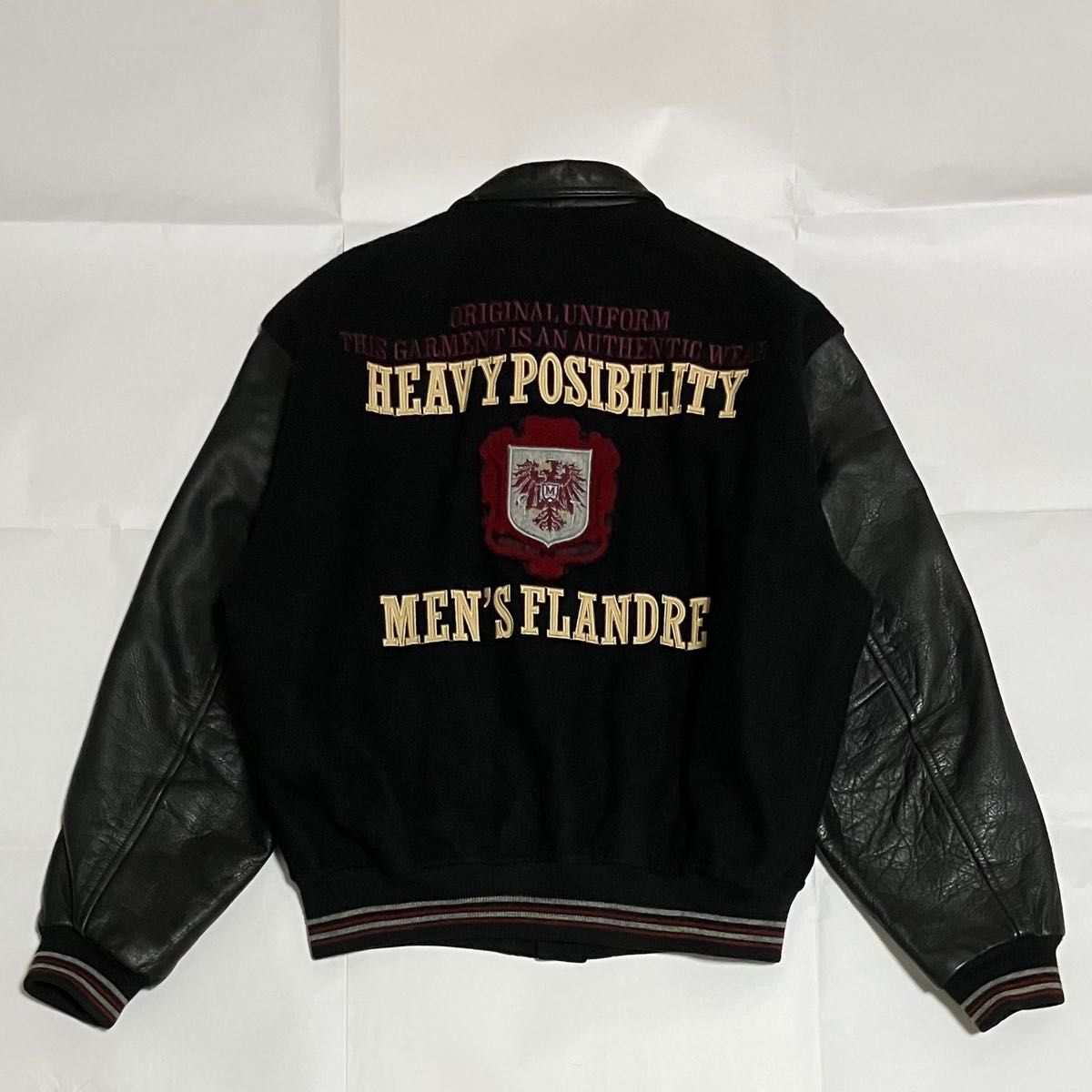 人気】FLANDRE フランドル スタジャン 中綿ジャケット 牛革レザー 衿