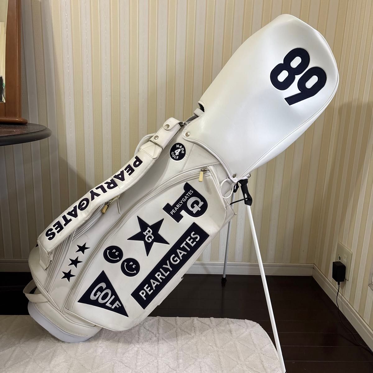 パーリーゲイツ キャディバッグ ヘッドカバー セット ホワイト ゴルフ