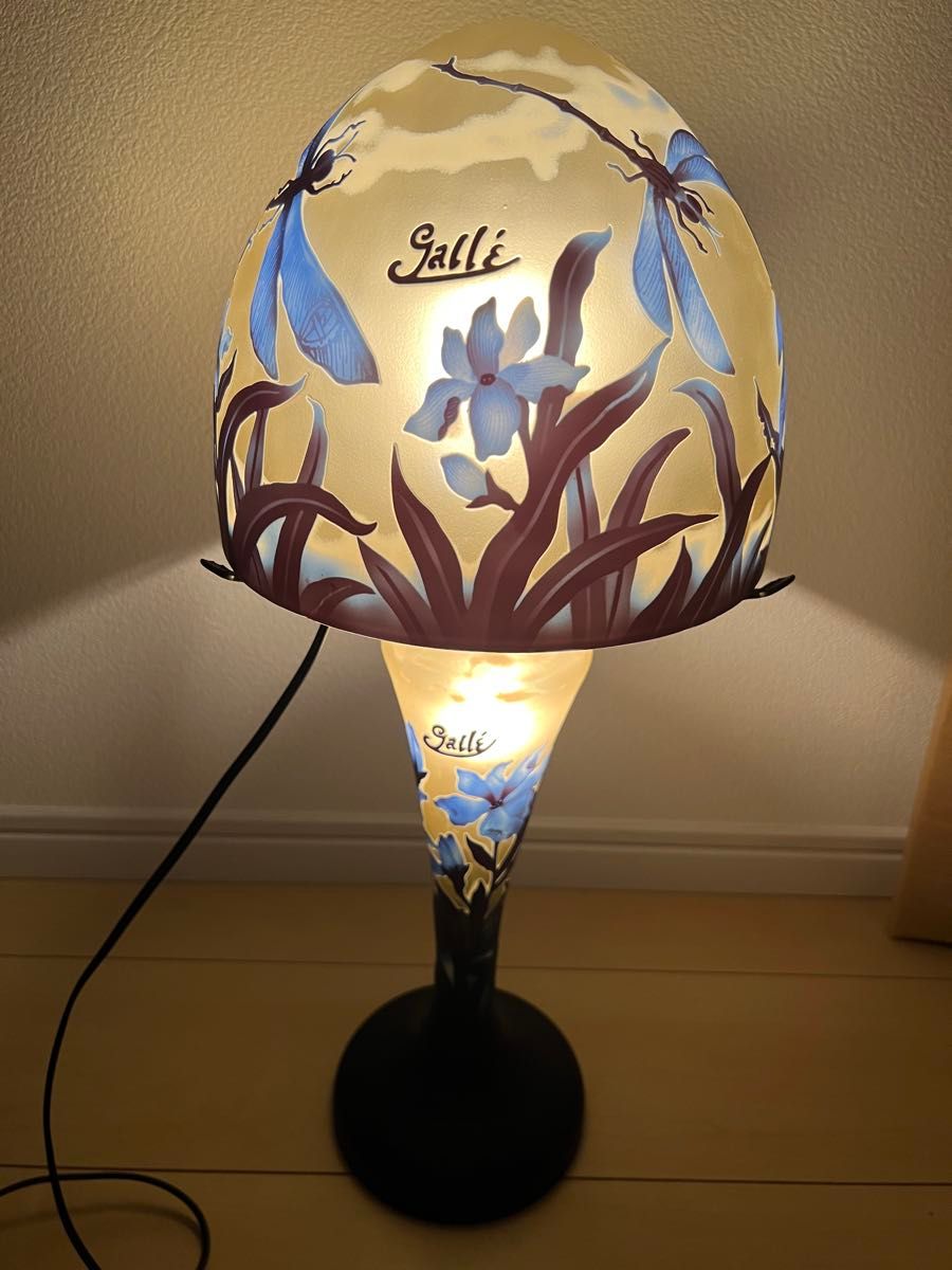 希少・美品】エミール・ガレ レプリカ カメオガラス ランプ スタンド