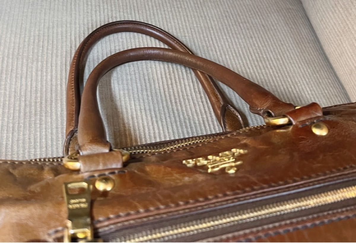 正規品 PRADA プラダ ヴィンテージ レザー ショルダー トートバッグ
