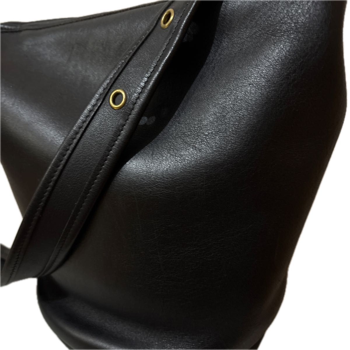 USA製 COACH オールド コーチ バケツ型 レザー ショルダーバッグ 黒