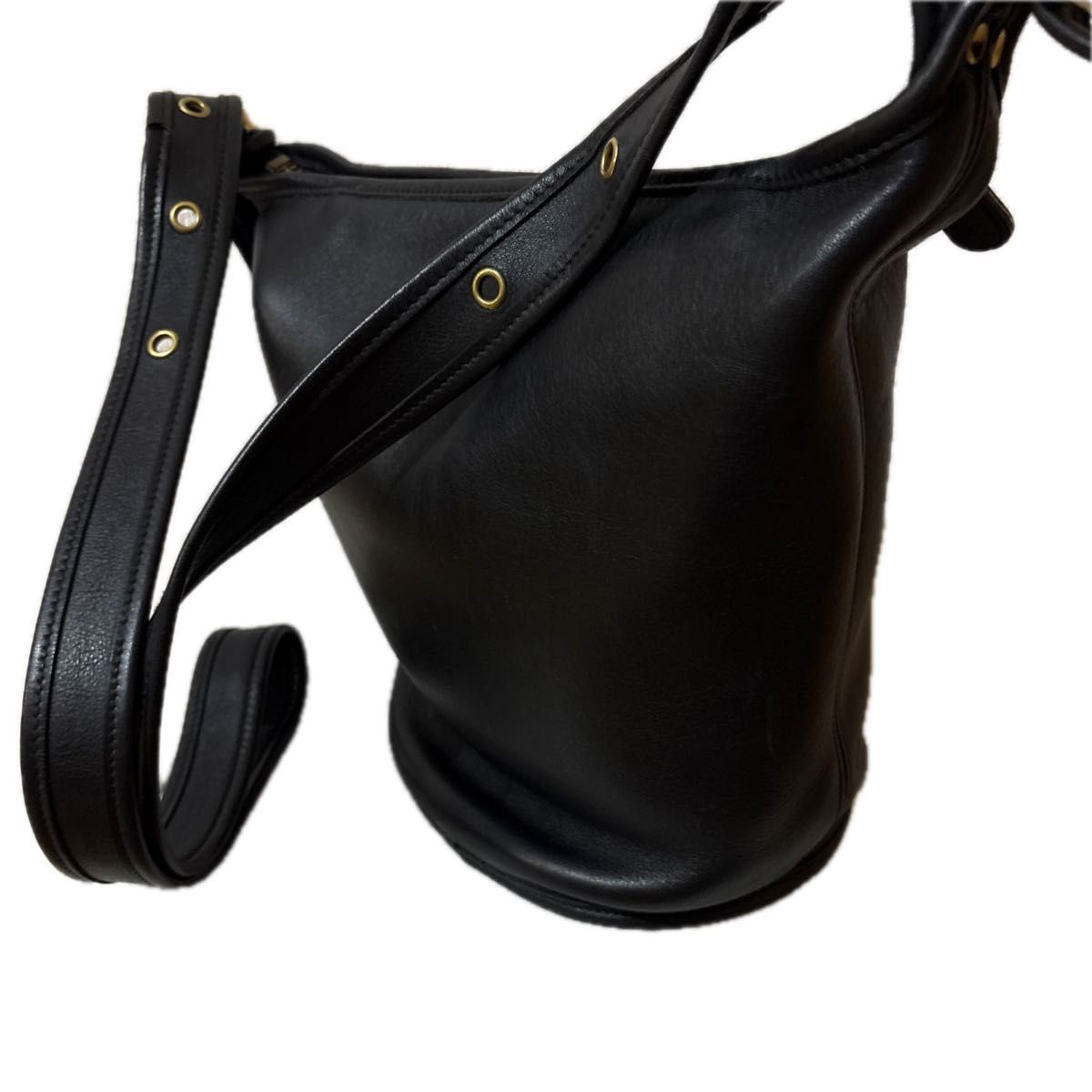 USA製 COACH オールド コーチ バケツ型 レザー ショルダーバッグ 黒