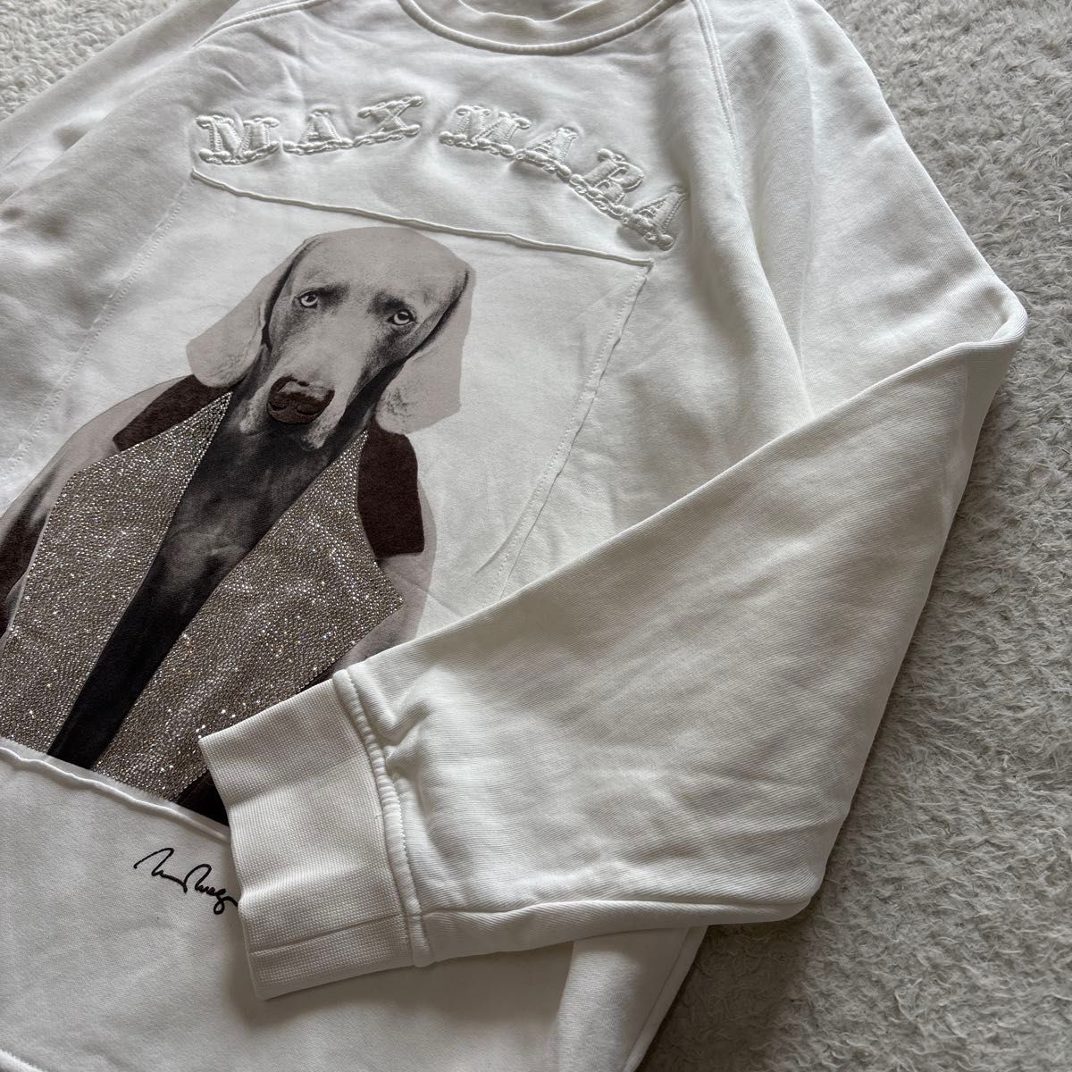 MaxMara マックスマーラ 白タグ ドッグプリントスウェット 犬 ライン