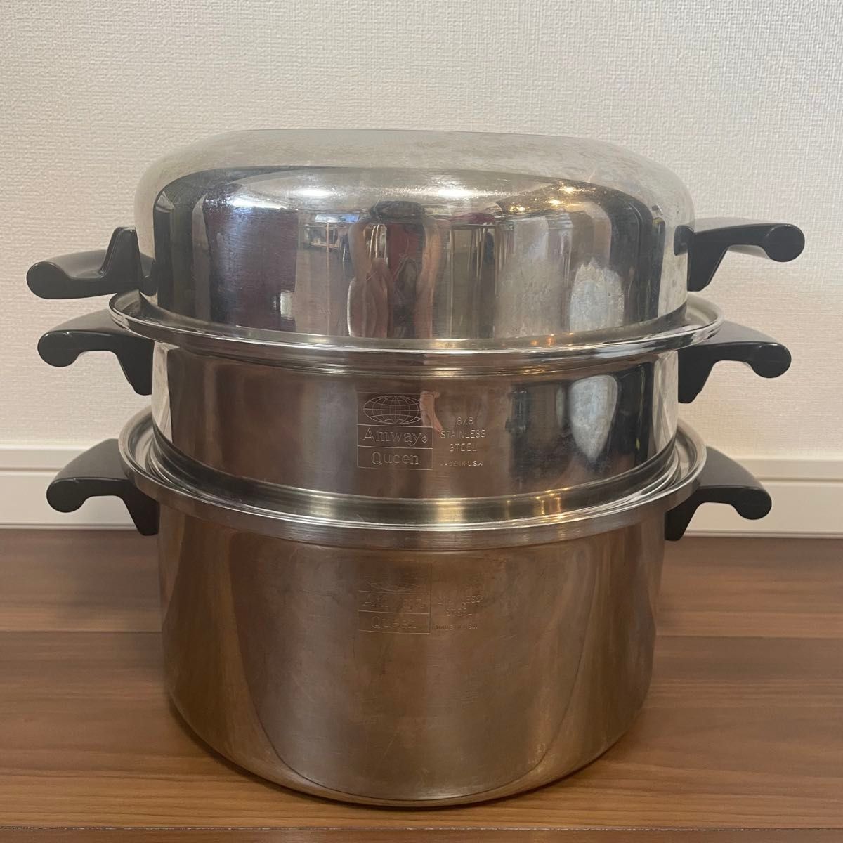 アムウェイ Amway クイーンクックウェア 鍋 フライパン 蒸し器 6点