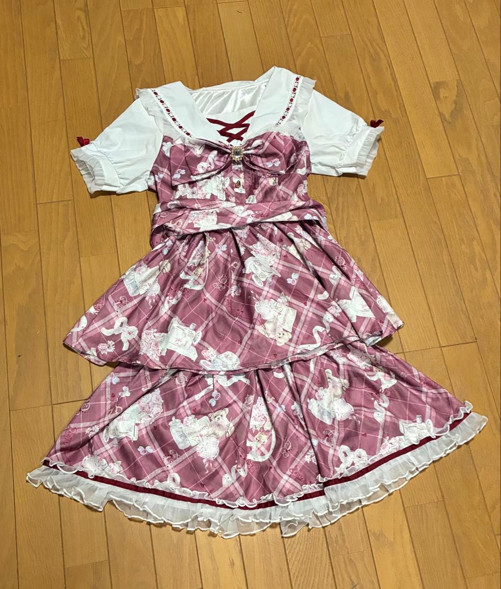 LIZ LISAリズリサ sewing bear柄 セットアップ 赤 希少 レア｜Yahoo