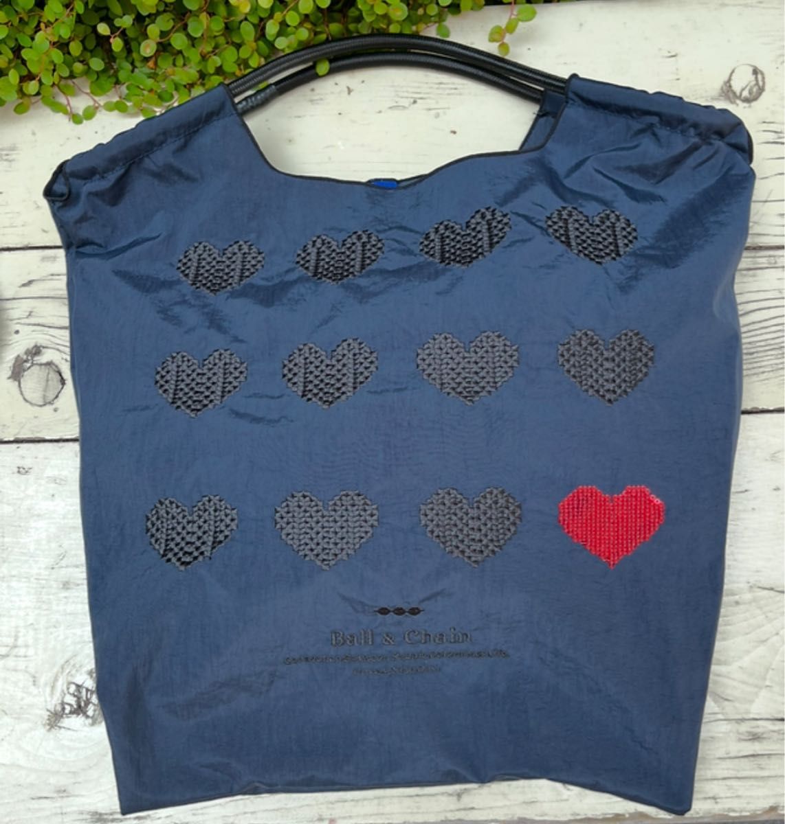 ball&chain ボールアンドチェーン 神戸限定ハート ネイビー エコバッグ