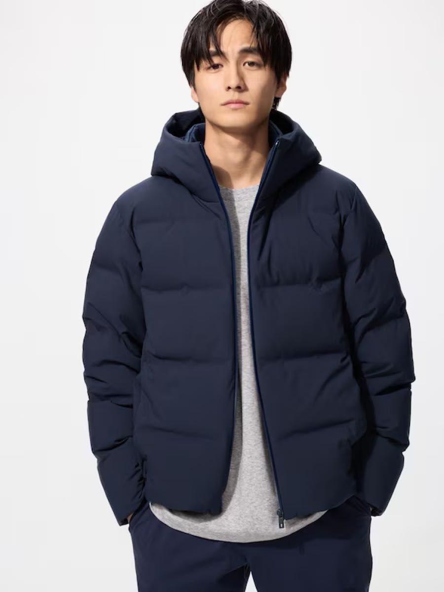 UNIQLO シームレスダウンパーカ Lサイズ ユニクロ ネイビー 紺 NAVY