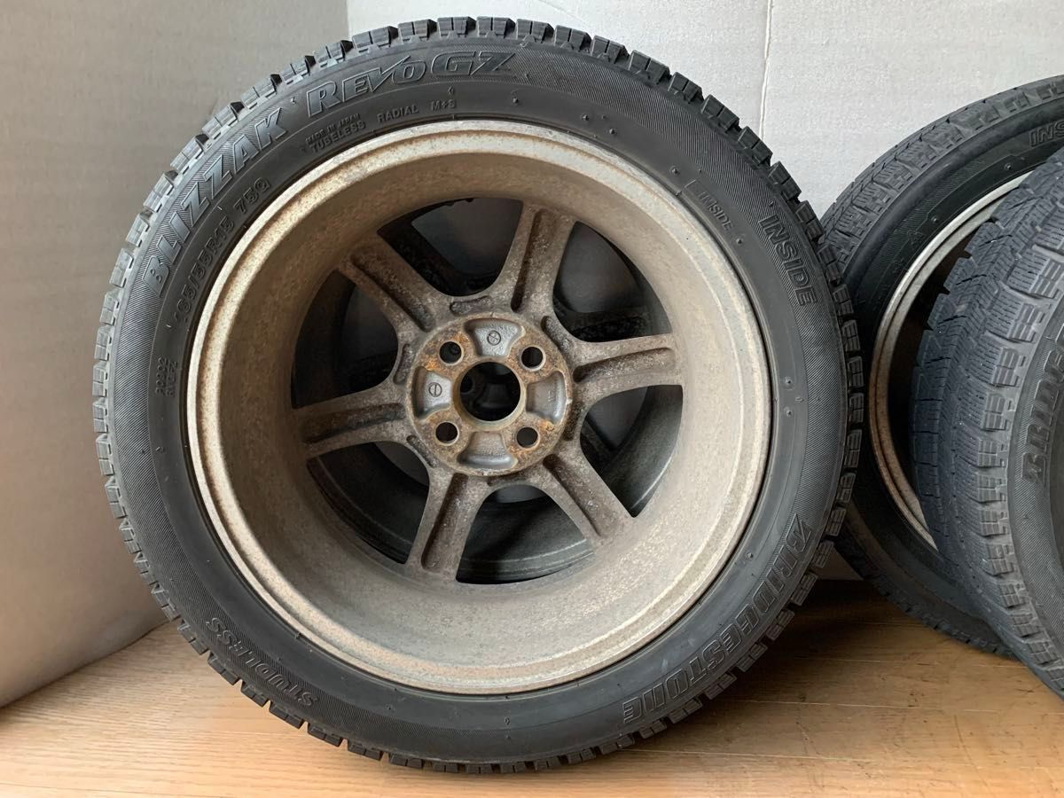 初代プリウスNHW10 純正ホイール4本セット 15×5J+45 4穴 PCD100 冬