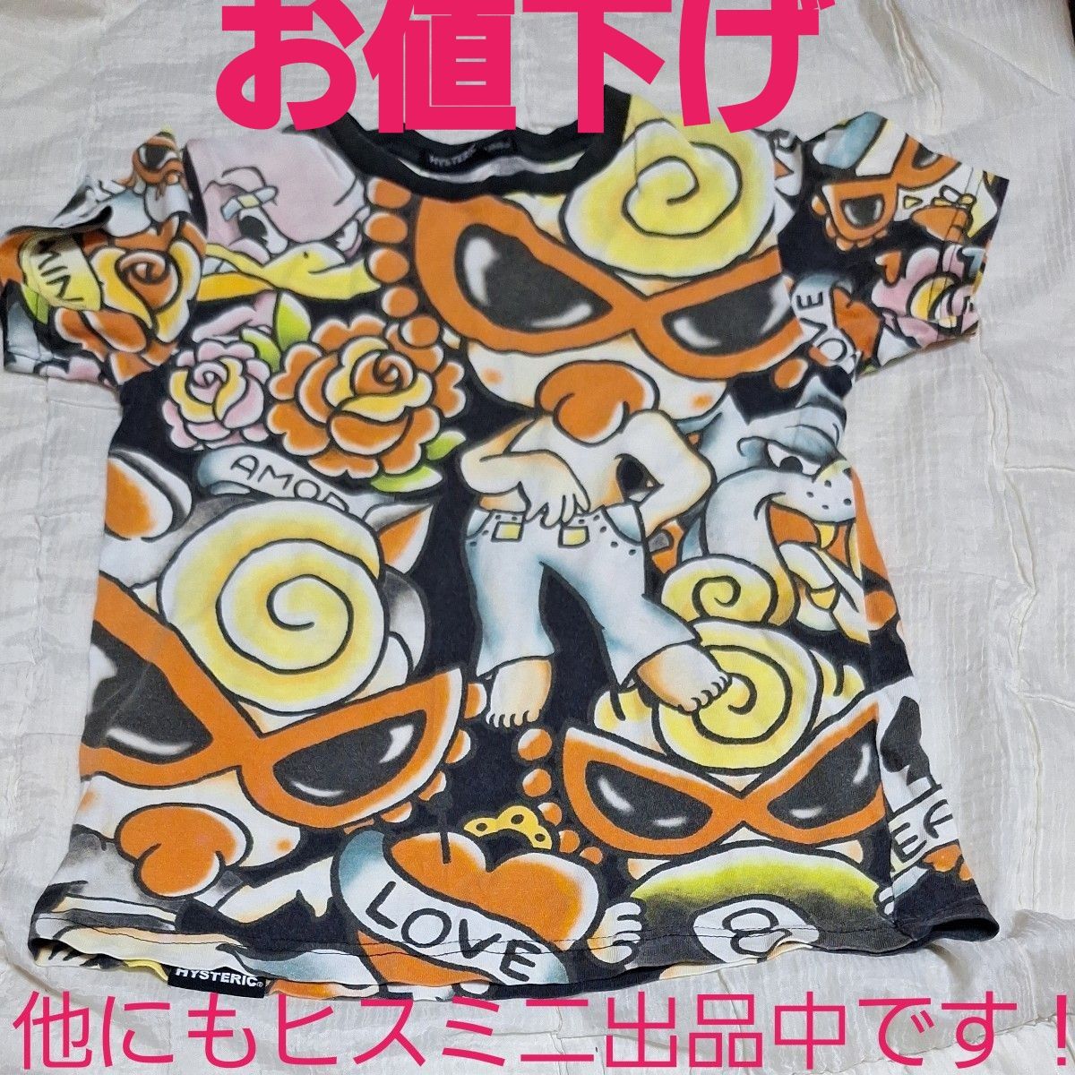 ヒステリックミニタトゥー柄半袖Tシャツ ヒスミニ 総柄｜Yahoo!フリマ