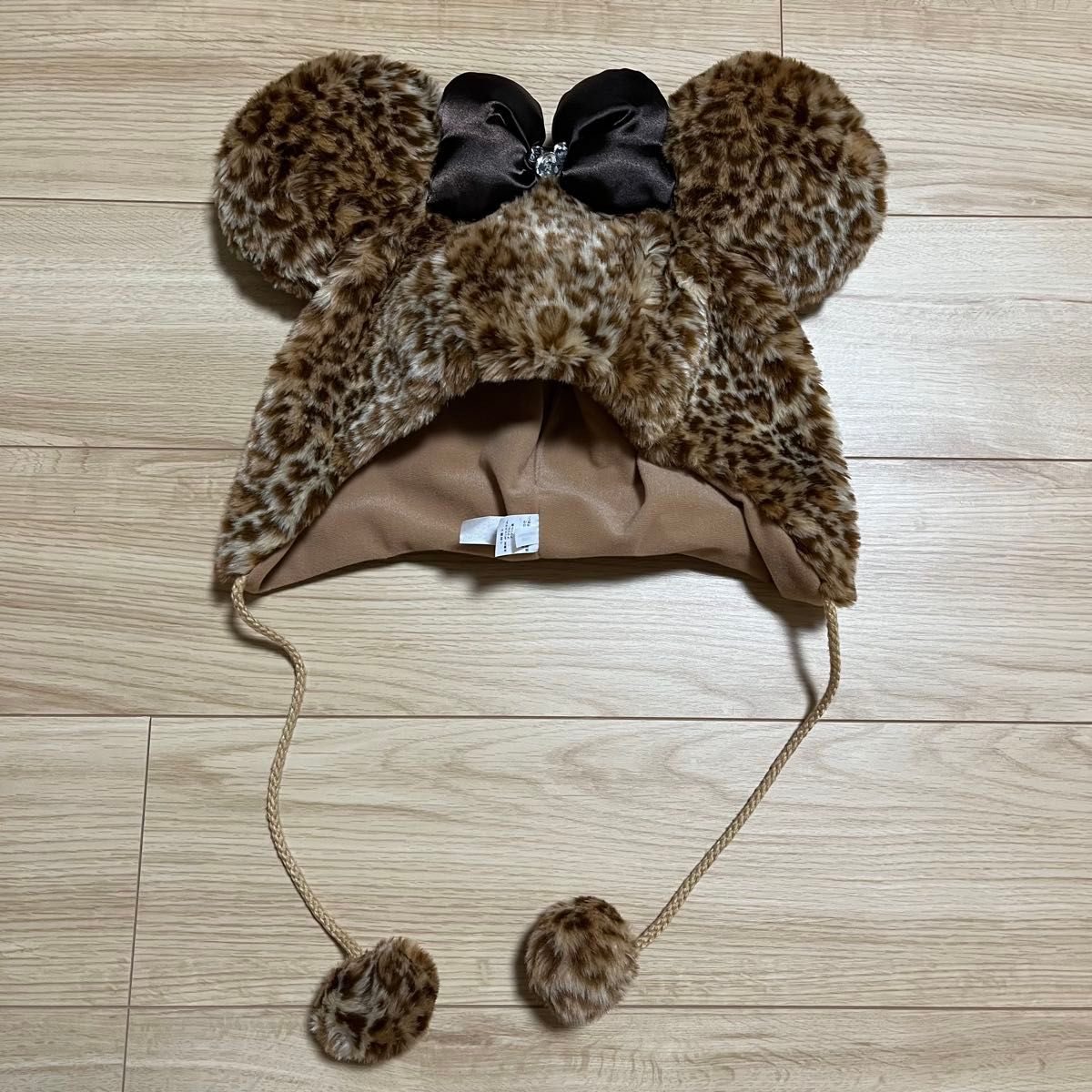 ディズニー ヒョウ柄 ミッキーファンキャップ 美品 豹柄 帽子 被り物